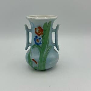 Vtg Trico Hand Painted Nagoya Japan Floral Mini Vase